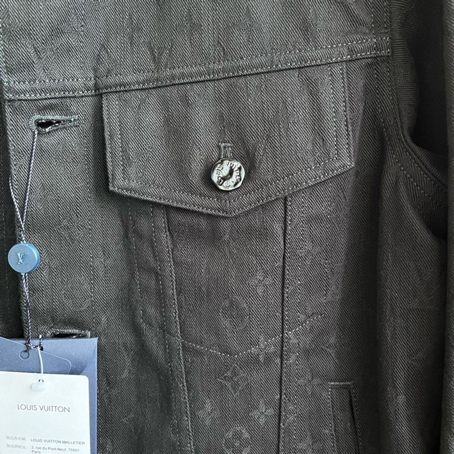 Louis Vuitton 黑色DNA掛牌牛仔外套 48號-5