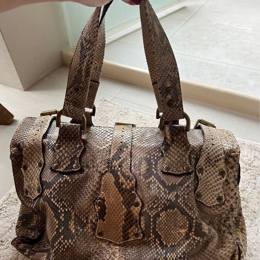 MULBERRY 全蛇皮手提包-3
