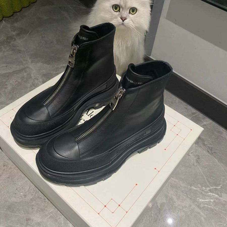Alexander McQueen 766901 Tread Slick 小牛皮拉鍊靴 黑色 增高5公分 IT38/39/40 購買請告知所需尺寸【促銷品】-7