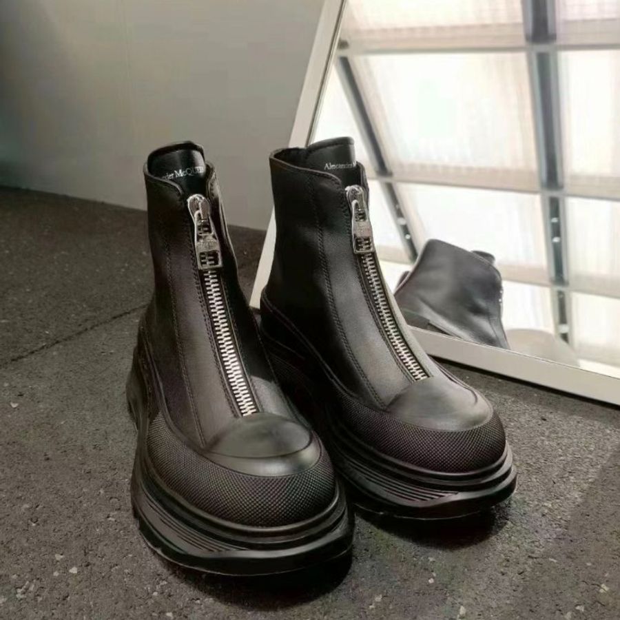 Alexander McQueen 766901 Tread Slick 小牛皮拉鍊靴 黑色 增高5公分 IT38/39/40 購買請告知所需尺寸【促銷品】-8