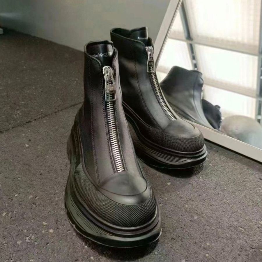 Alexander McQueen 766901 Tread Slick 小牛皮拉鍊靴 黑色 增高5公分 IT38/39/40 購買請告知所需尺寸【促銷品】-11