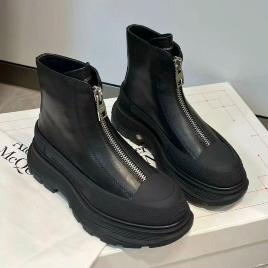 Alexander McQueen 766901 Tread Slick 小牛皮拉鍊靴 黑色 增高5公分 IT38/39/40 購買請告知所需尺寸【促銷品】-12