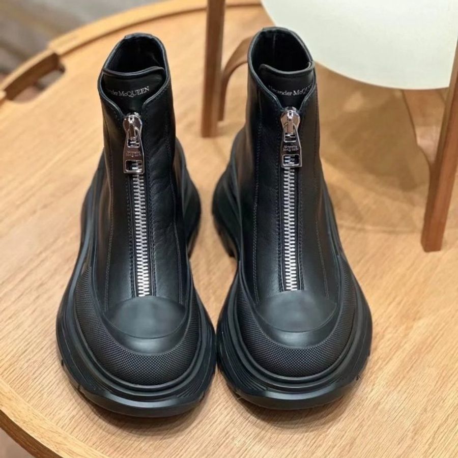 Alexander McQueen 766901 Tread Slick 小牛皮拉鍊靴 黑色 增高5公分 IT38/39/40 購買請告知所需尺寸【促銷品】-3