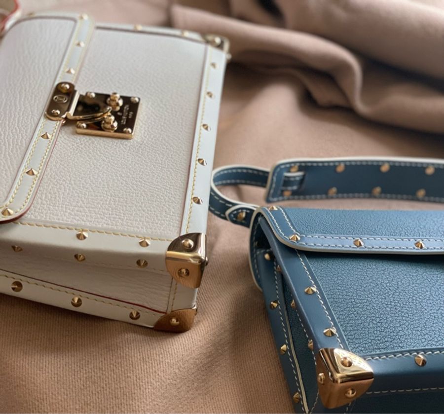 ［Vintage LV］LV肩背皮革軟箱包_藍色-0