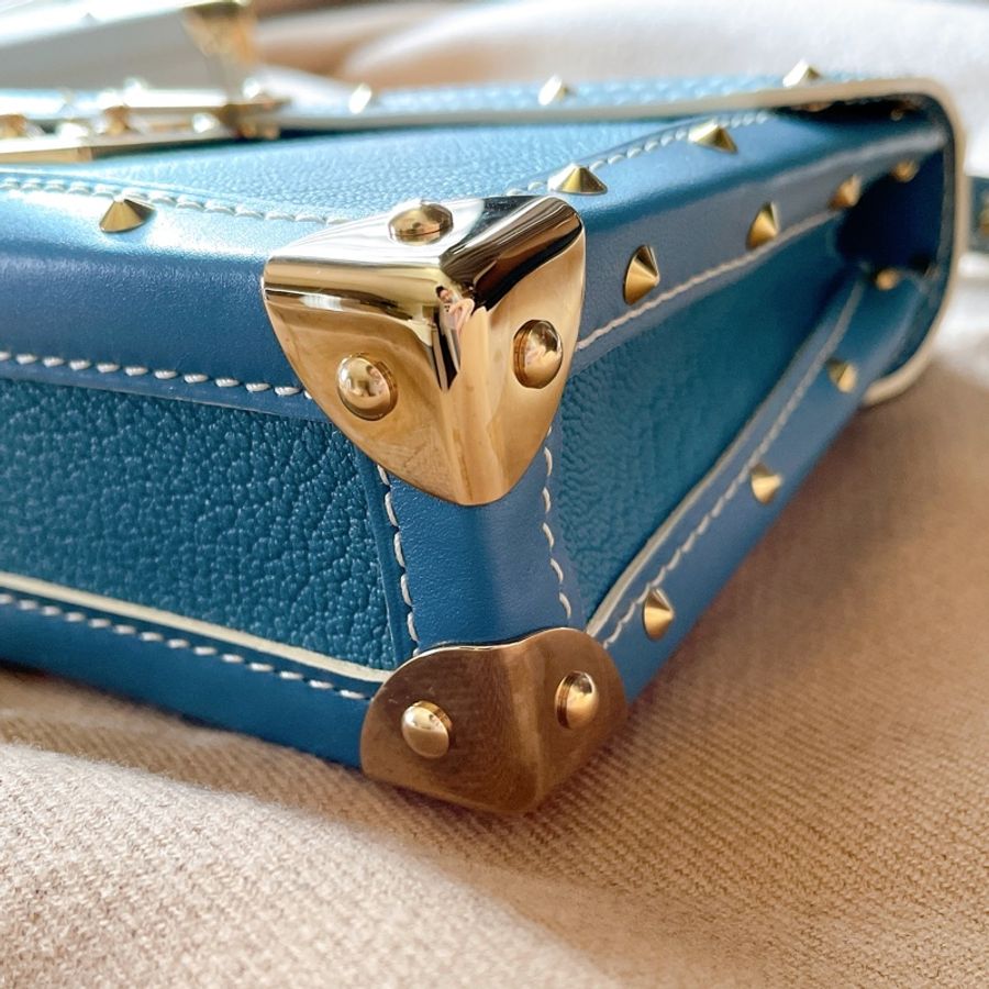 ［Vintage LV］LV肩背皮革軟箱包_藍色-2