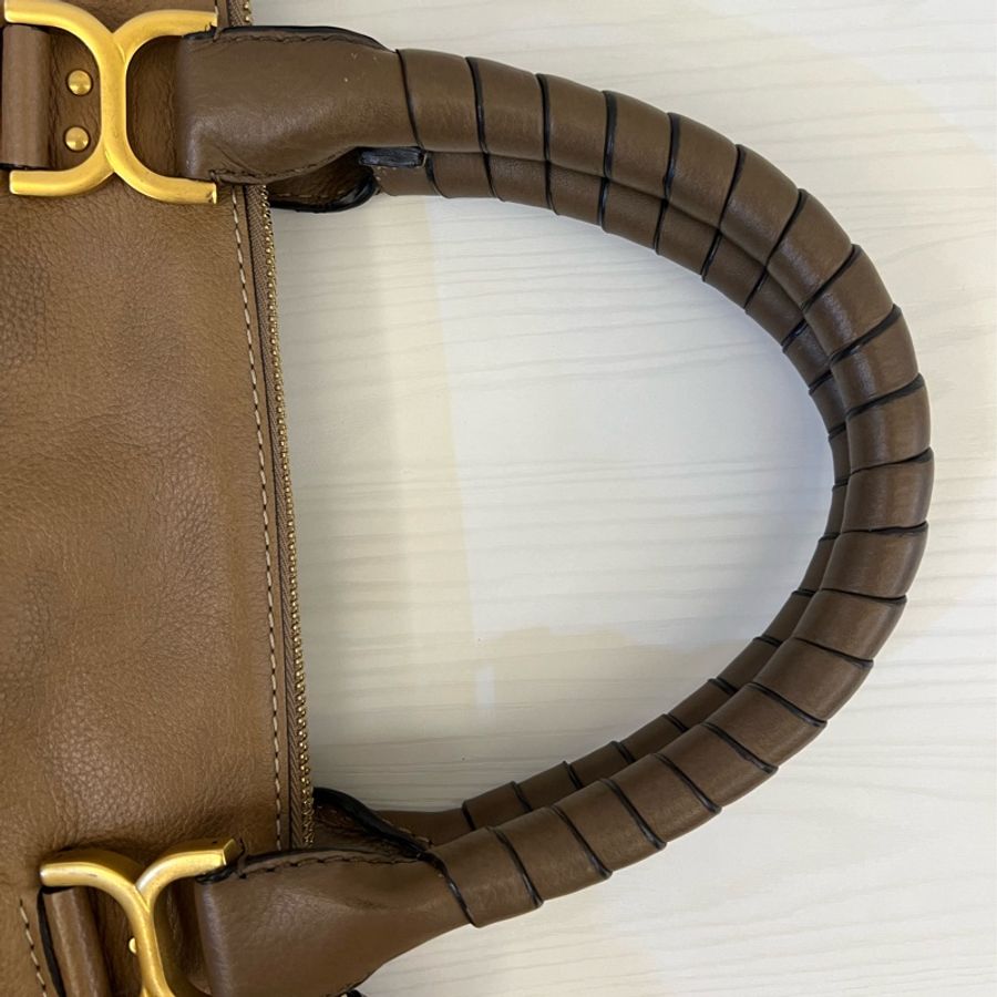 ［二手CHLOE］經典Marci包焦糖色金釦_中號-3