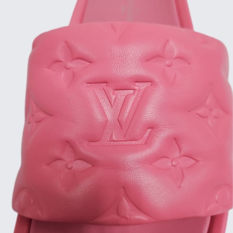 LV粉紅色厚底拖鞋35號-5