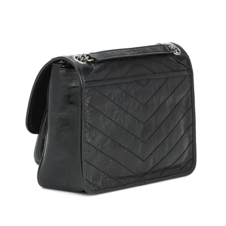 【YSL】SAINT LAURENT Medium Niki 中款 銀鍊 翻蓋 斜背包 肩背包 黑色-2