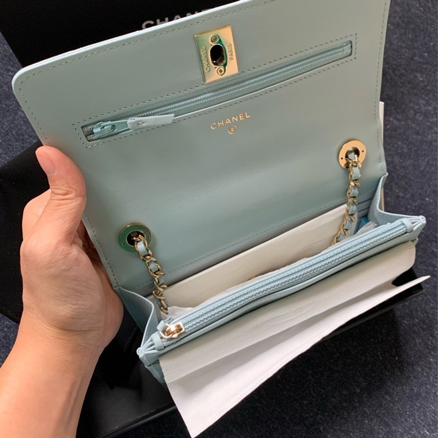 Chanel 22B Trendy CC WOC 霧霾藍 寶寶藍 奶藍色-4