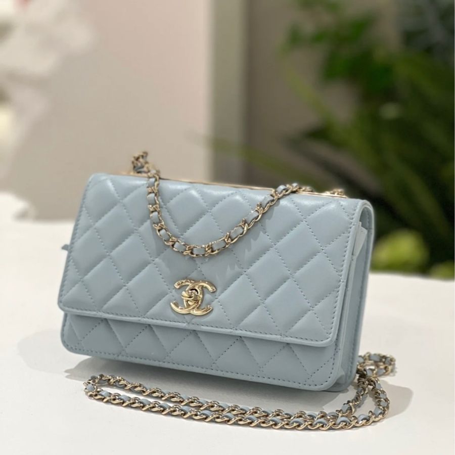 Chanel 22B Trendy CC WOC 霧霾藍 寶寶藍 奶藍色-7