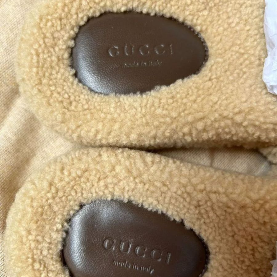 Gucci & The north face聯名款羊羔絨拖鞋 尺寸38碼 僅試穿了一下 配件有防麈袋 男女同款-2