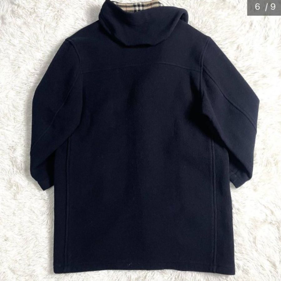 BURBERRY綿羊毛混紡海軍藍 牛角扣造型大衣(男款)✨-5