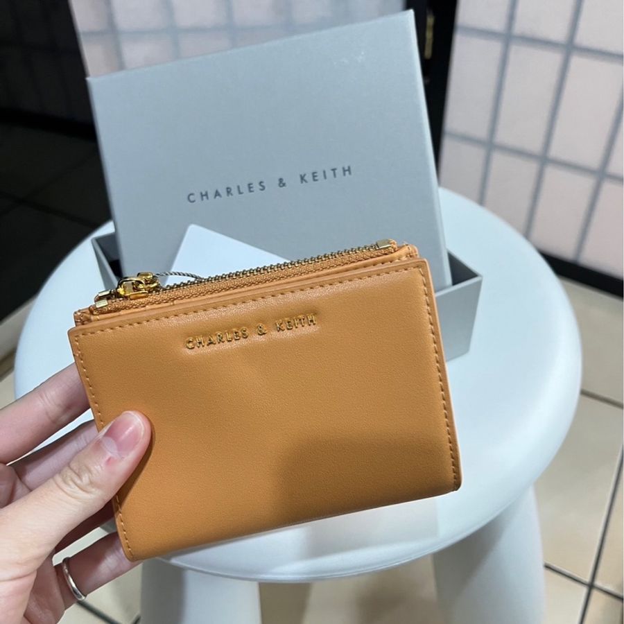 charles & keith 南瓜橘兩折短夾 送禮首選 錢包 女生用品 專櫃款 現貨 快速出貨-6
