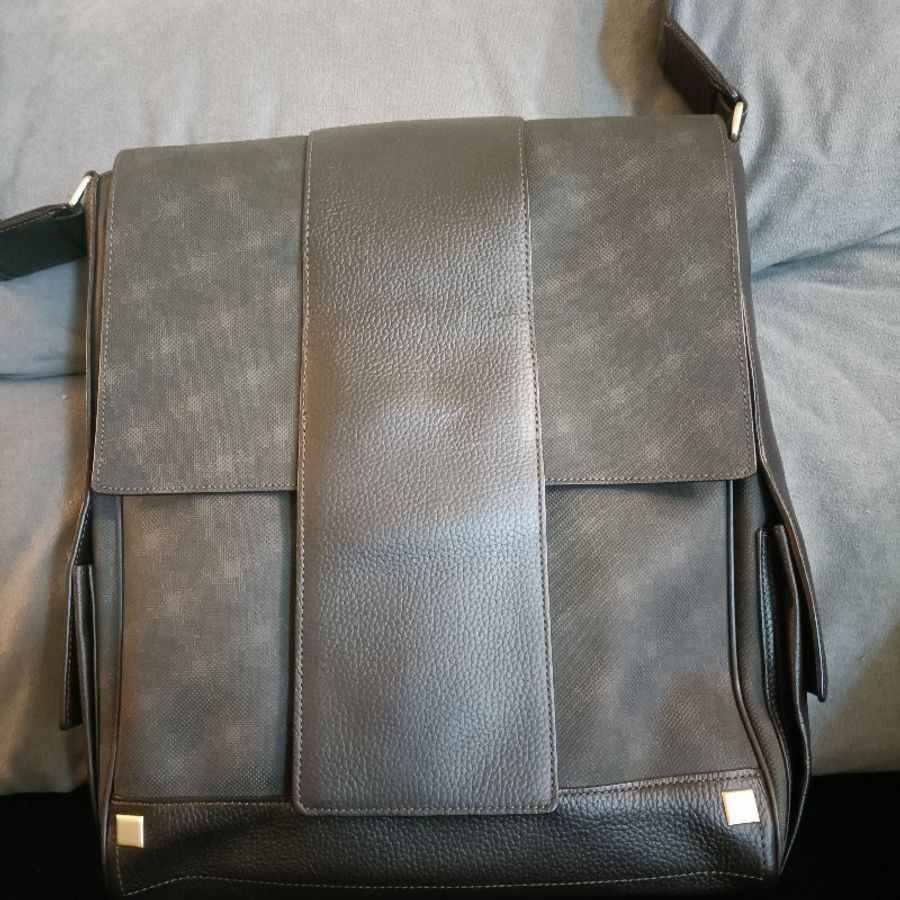 dunhill 牛皮帆布側背包-0