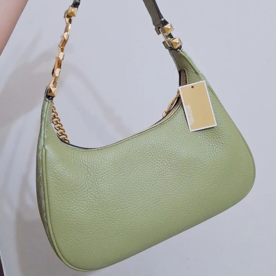 MK Michael Kors 酪梨綠 老花 腋下包 精品 包包 皮包 全新 專櫃 正品-4