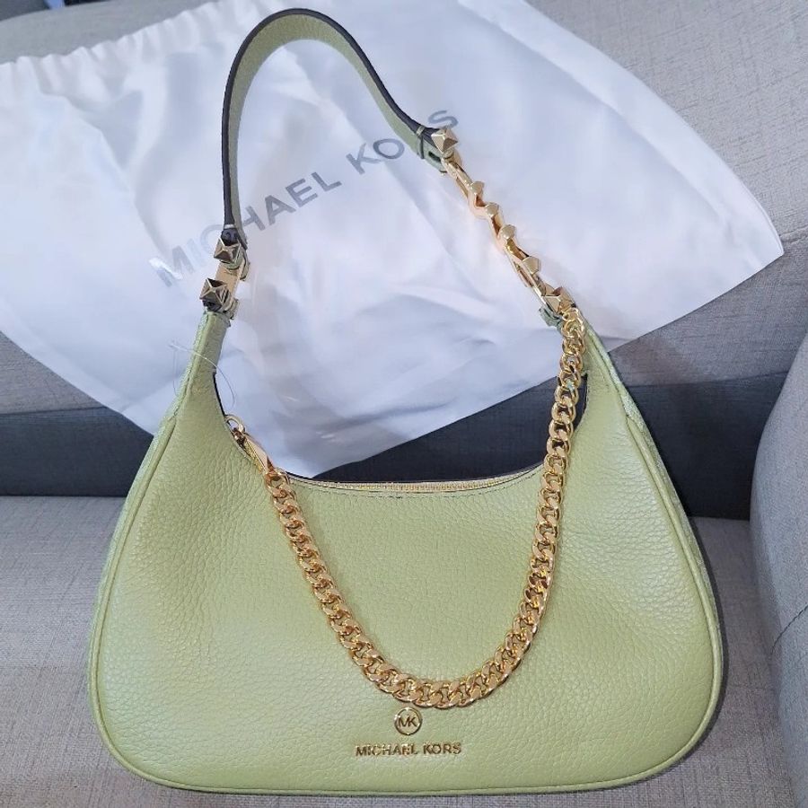 MK Michael Kors 酪梨綠 老花 腋下包 精品 包包 皮包 全新 專櫃 正品-5