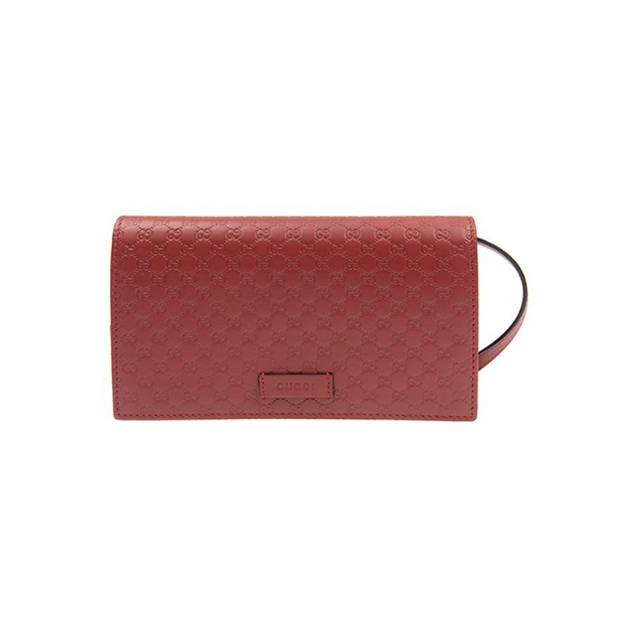 Gucci Micro Guccissima Chain Wallet for Women in Red (466507-BMJ1G-6420)-0