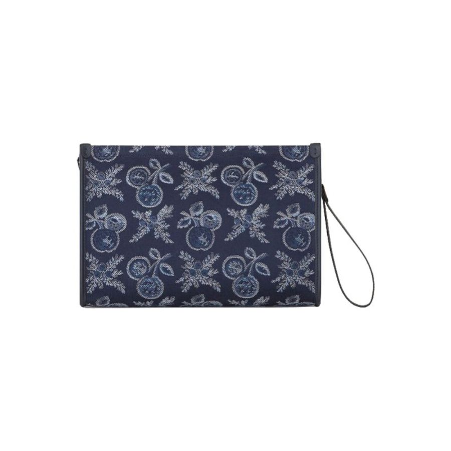Etro Large Jacquard With Apples Pouch Bag for Women in Navy Blue (1H7837568-0200)-2