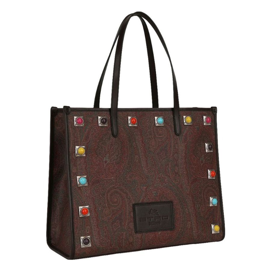 Etro Medium Crown Me Paisley Tote Bag for Women in Red (1N0088665-0600)-1