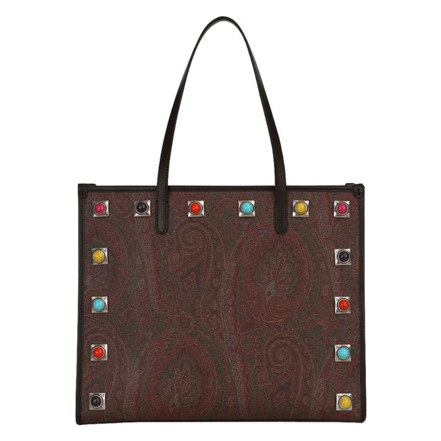 Etro Medium Crown Me Paisley Tote Bag for Women in Red (1N0088665-0600)-2