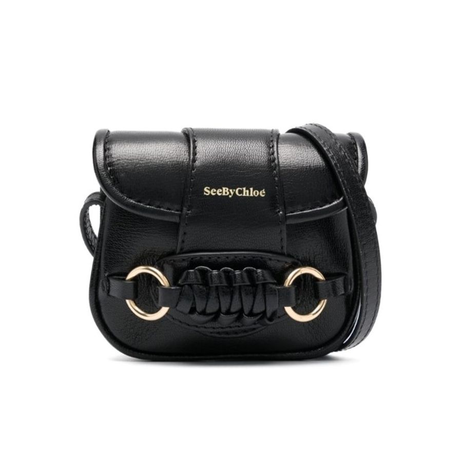 See By Chloe Micro Saddie In Goatskin Crossbody Bag for Women in Black (CHS23USC04C94-001)-0