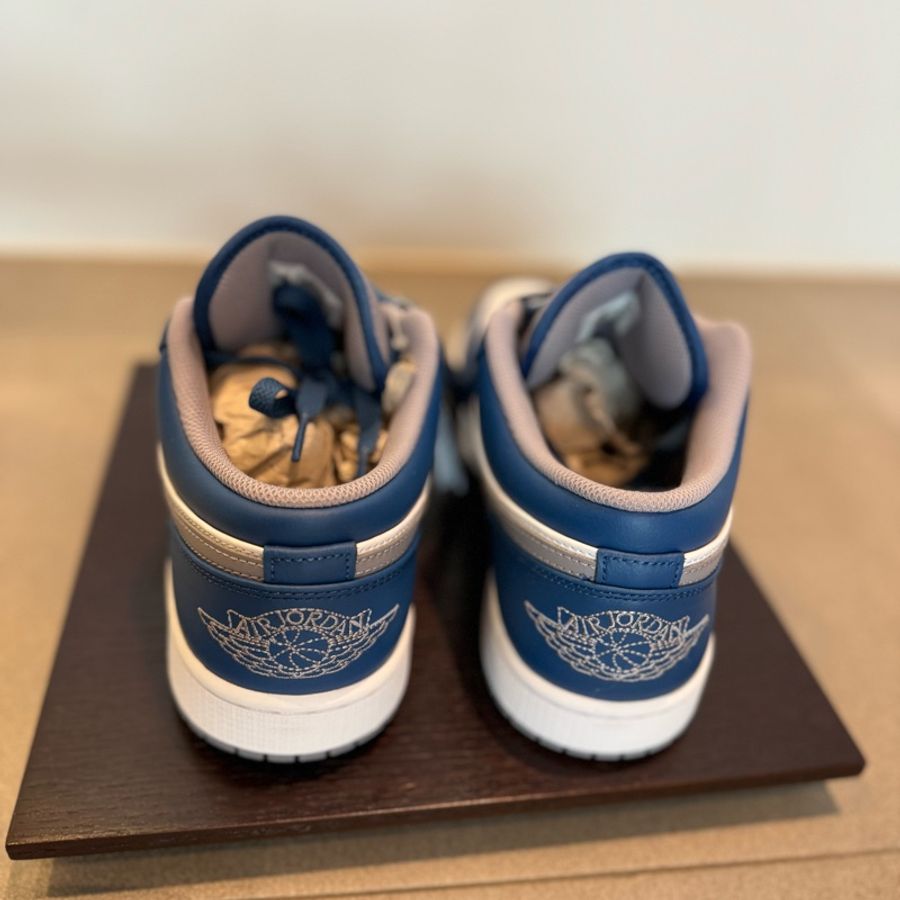 Nike Air Jordan 1 Low藍白灰 藏藍色 灰勾 白藍 籃球鞋 553558-412-11
