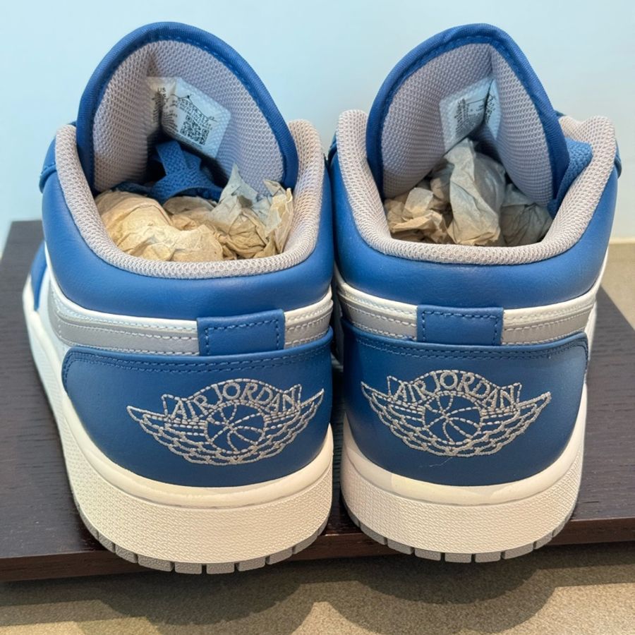 Nike Air Jordan 1 Low藍白灰 藏藍色 灰勾 白藍 籃球鞋 553558-412-16