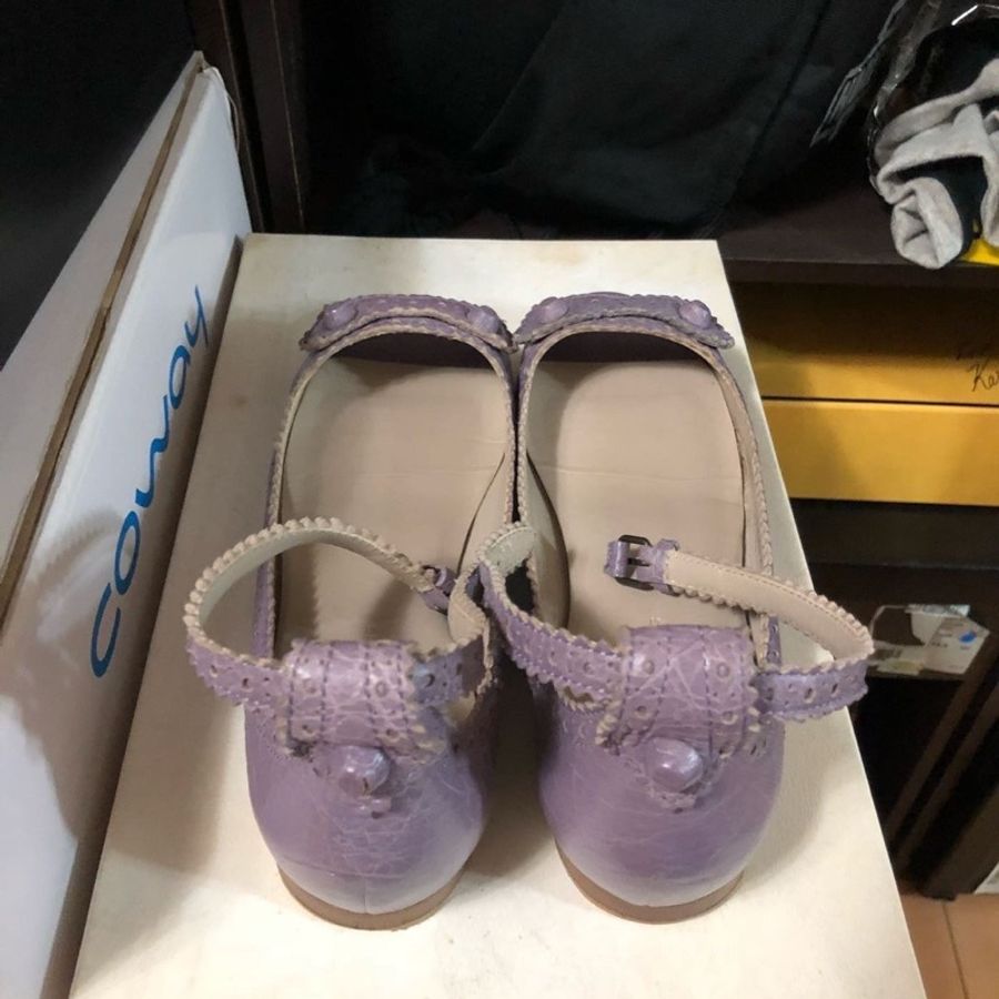 巴黎世家 BALENCIAGA 氣質薰衣草紫平底娃娃鞋 36號 附鞋盒 元 BR4購入 有加底鞋墊-1