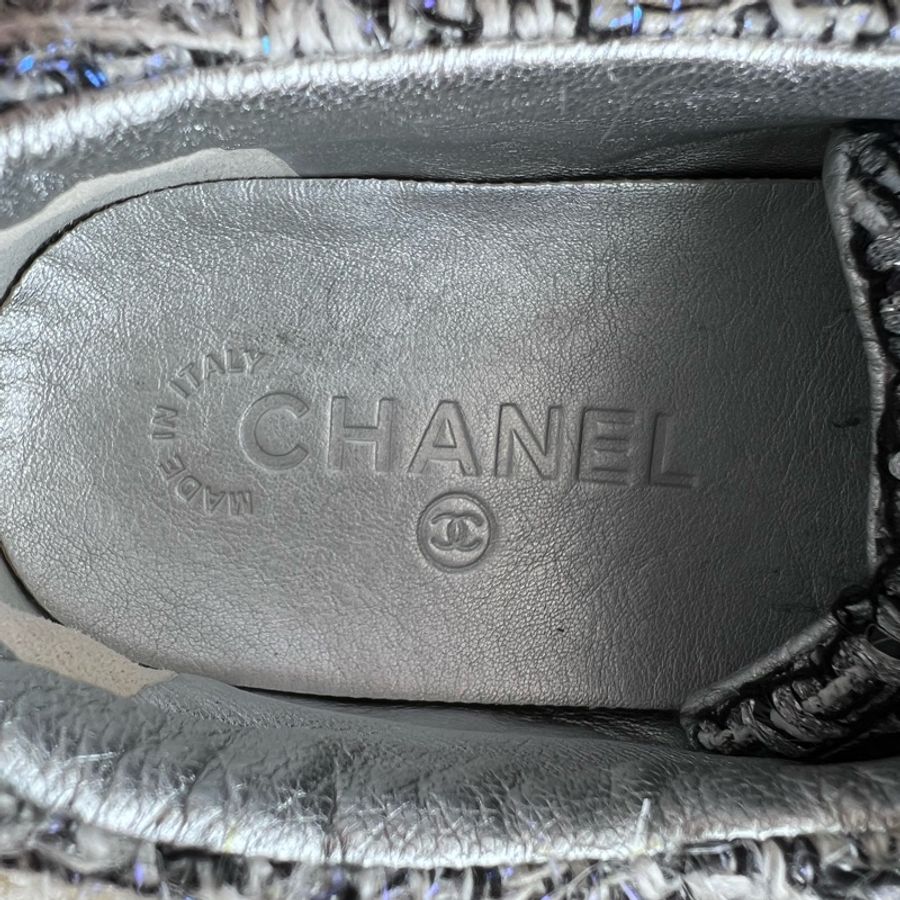 ［4.7折］香奈兒 CHANEL Tweed Sneakers 時尚金 毛呢休閒鞋 36.5-7