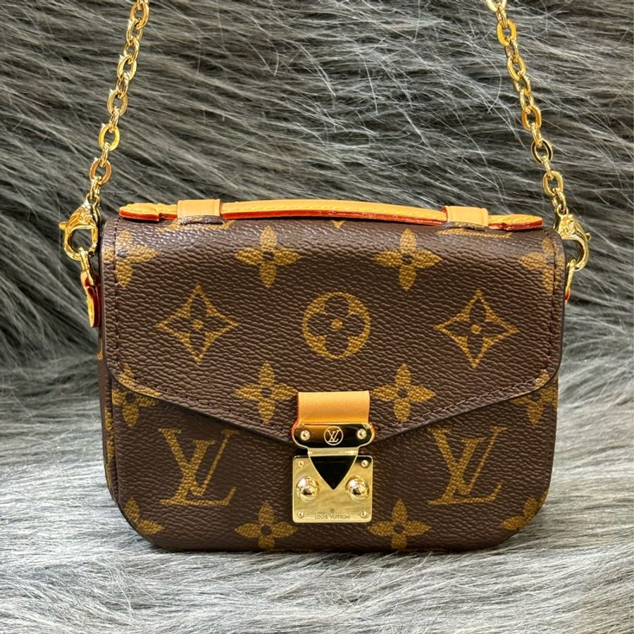 LV M81267 Micro Metis 老花 原花 金釦 小廢包 斜背包 零錢包 郵差包-5