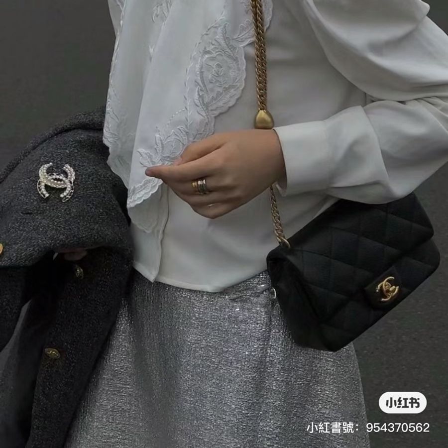 CHANEL 愛心調節釦金鏈方胖 19cm-3