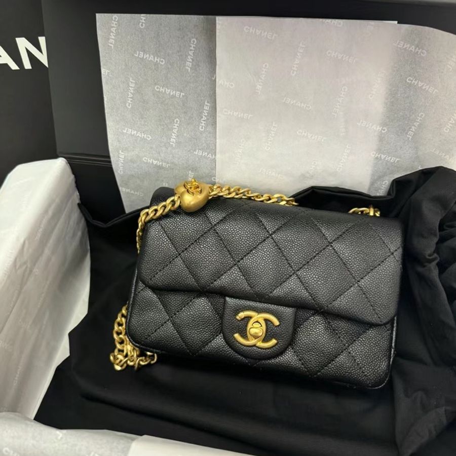 CHANEL 愛心調節釦金鏈方胖 19cm-5