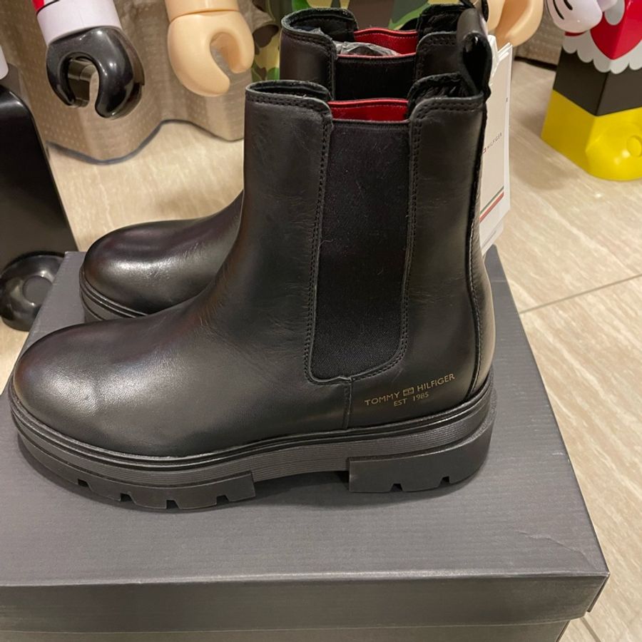 Tommy全牛皮短靴-1