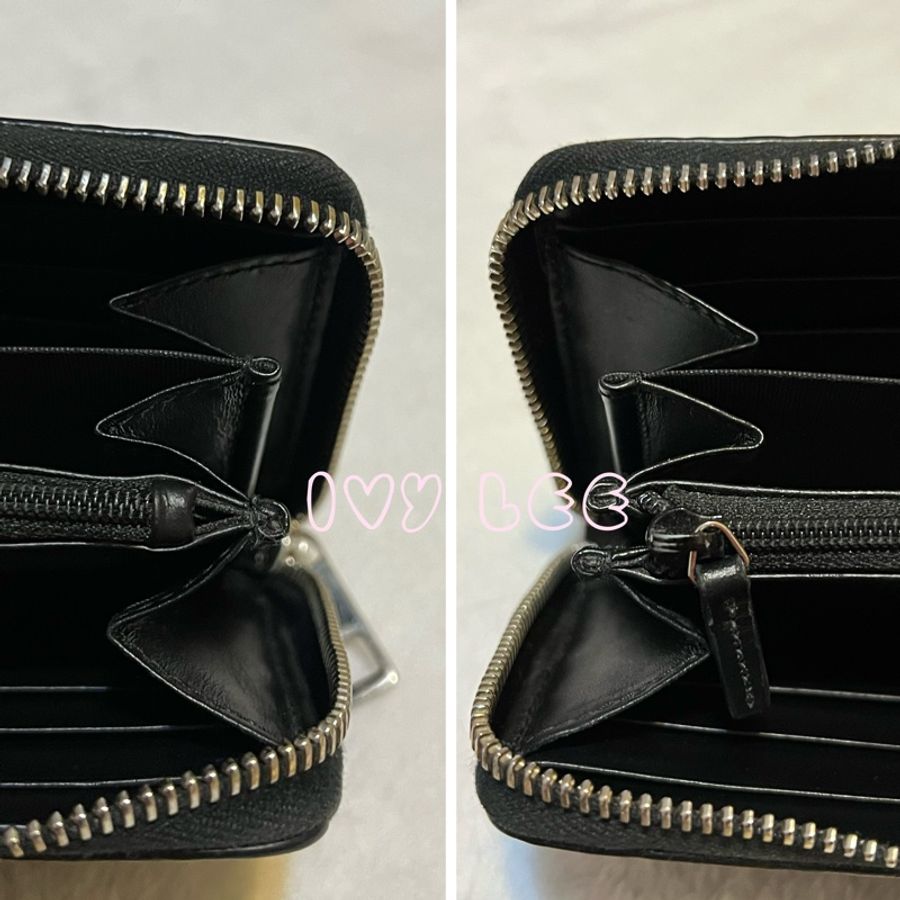 GUCCI 473928 經典Signature系列GG壓紋銀色金屬LOGO牛皮拉鍊長夾(黑色) 二手精品-16