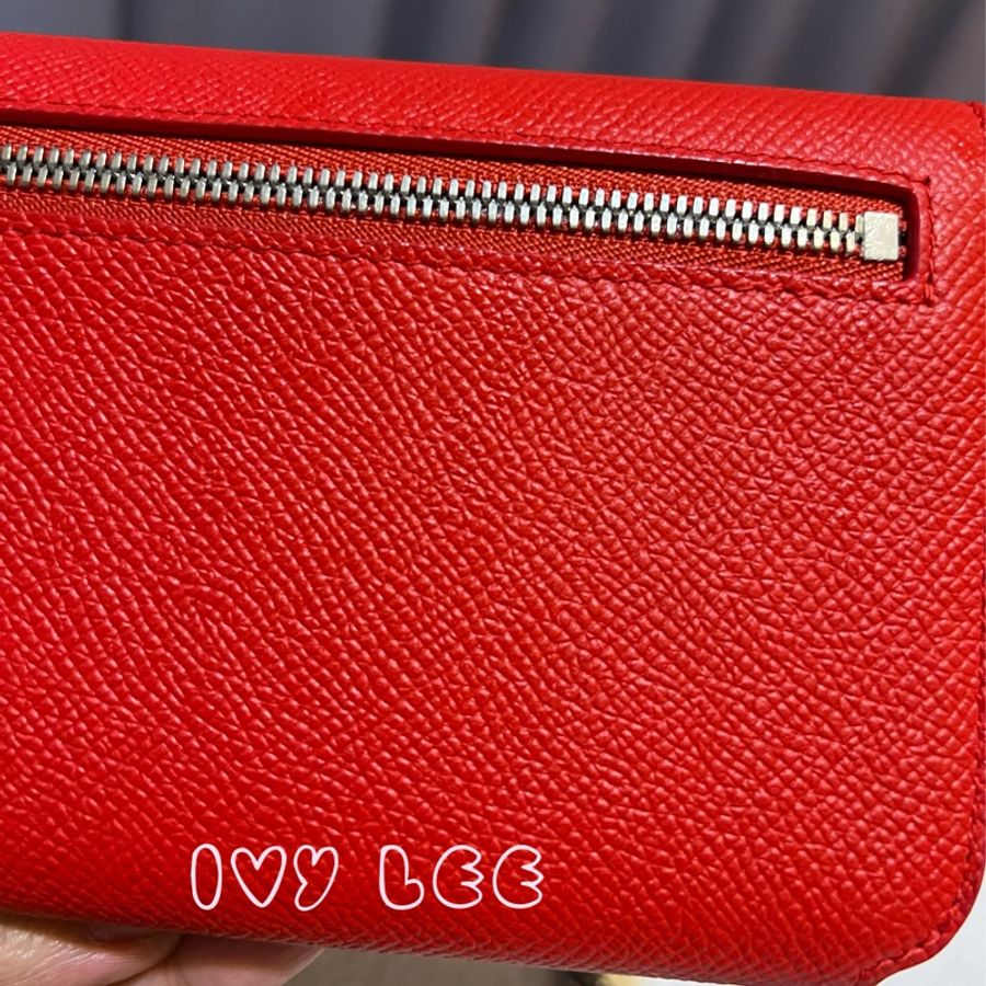 Balenciaga BB 粒面小牛皮紅色 鏈條包 皮夾 woc 斜背包 601392 二手精品-21