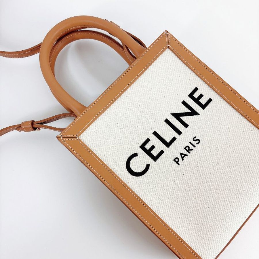 CELINE TRIOMPHE CABAS 全新 帆布拼色款-4
