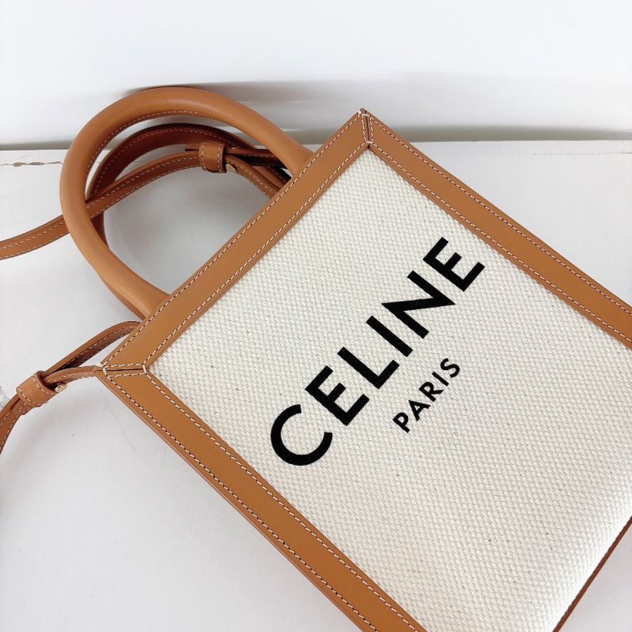 CELINE TRIOMPHE CABAS 全新 帆布拼色款-5