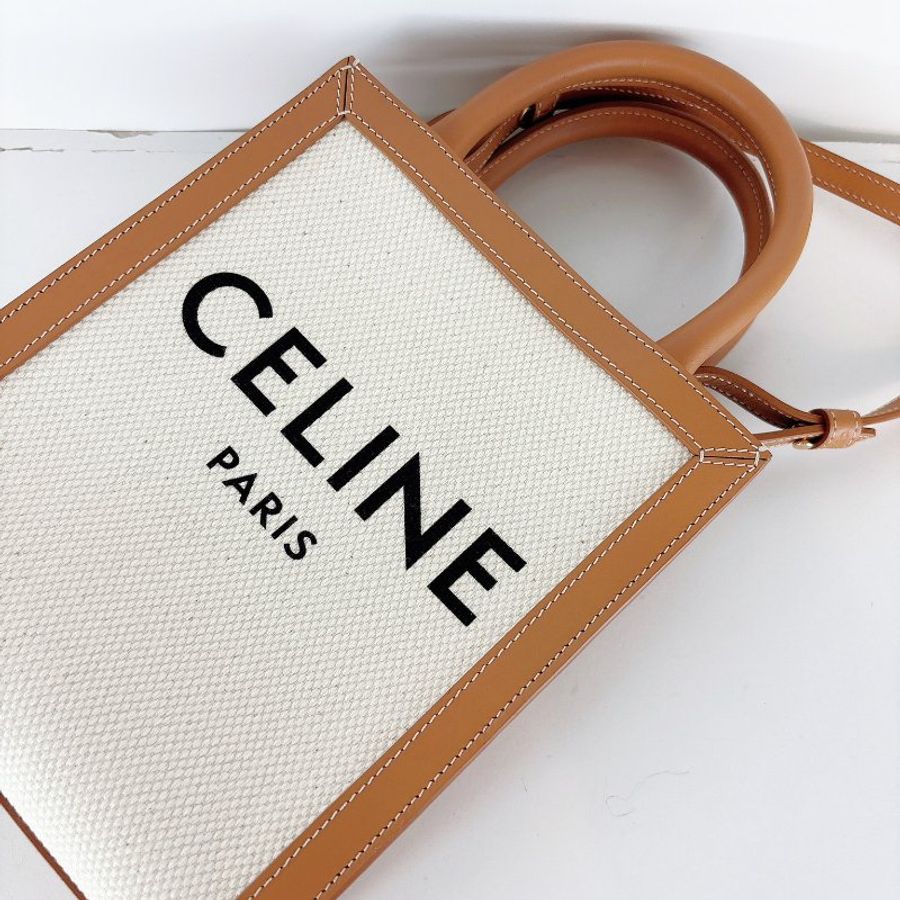 CELINE TRIOMPHE CABAS 全新 帆布拼色款-7