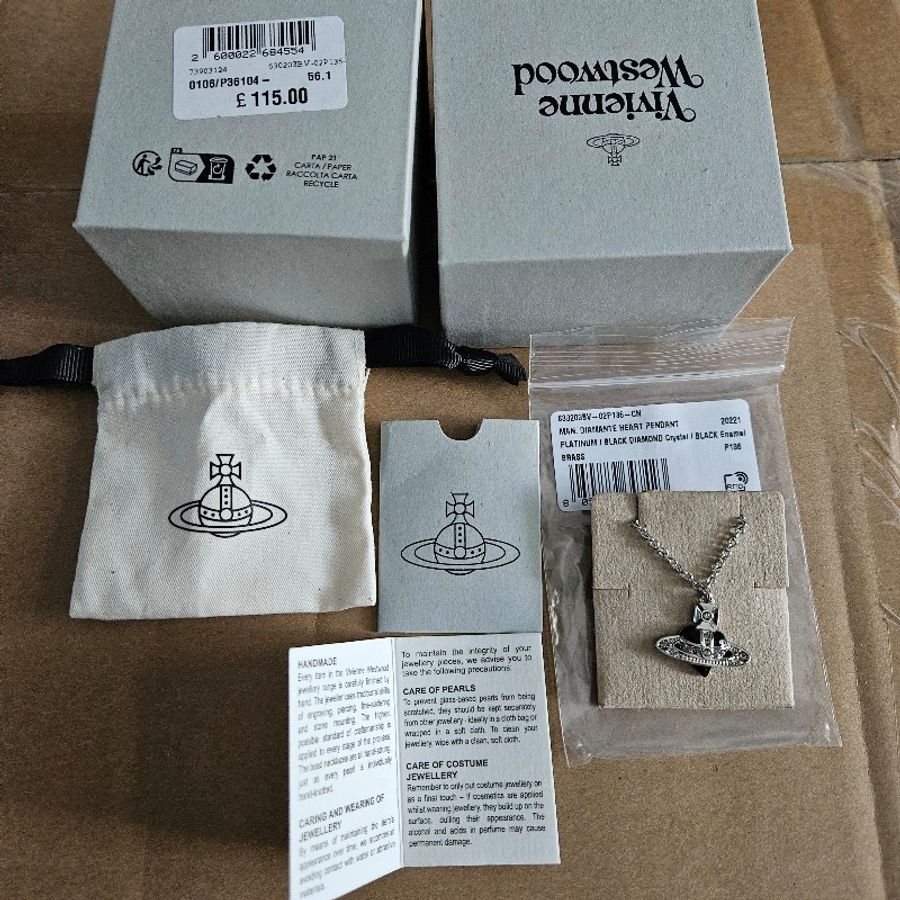 vivienne westwood 黑色愛心項鍊-2