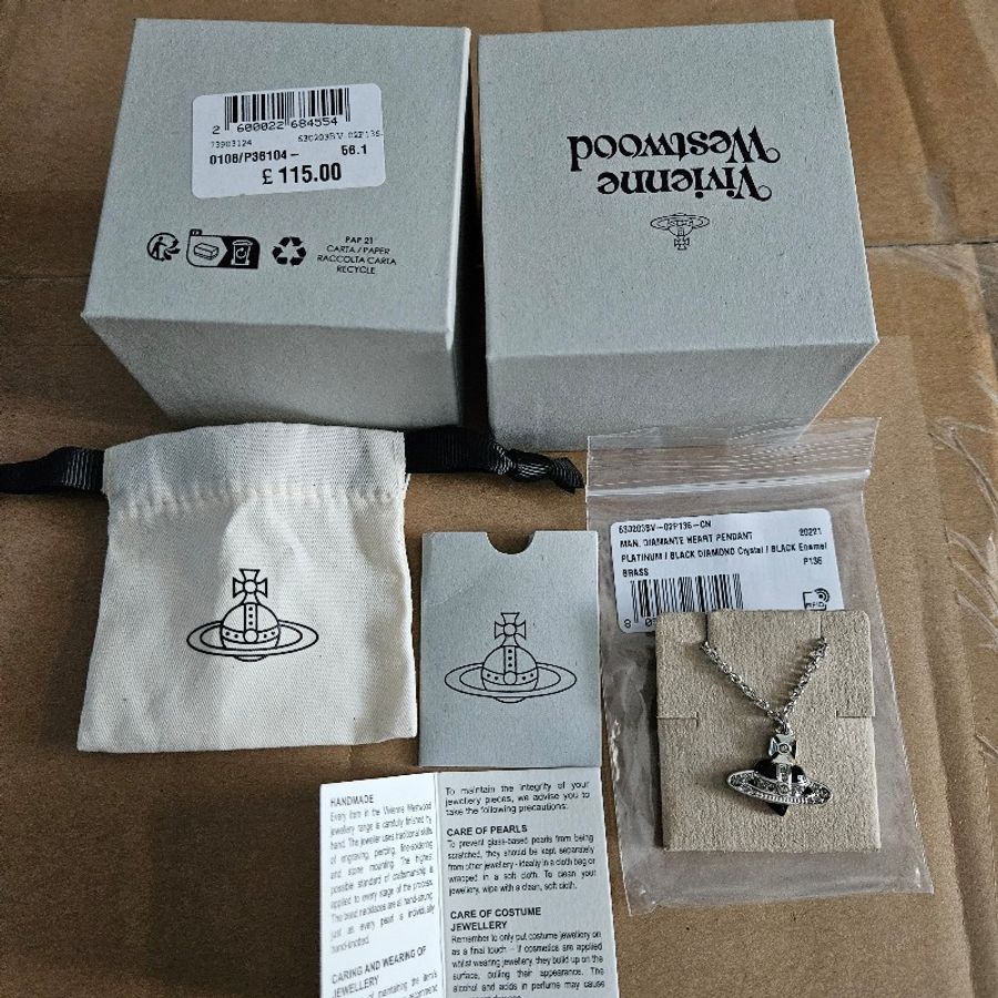vivienne westwood 黑色愛心項鍊-12