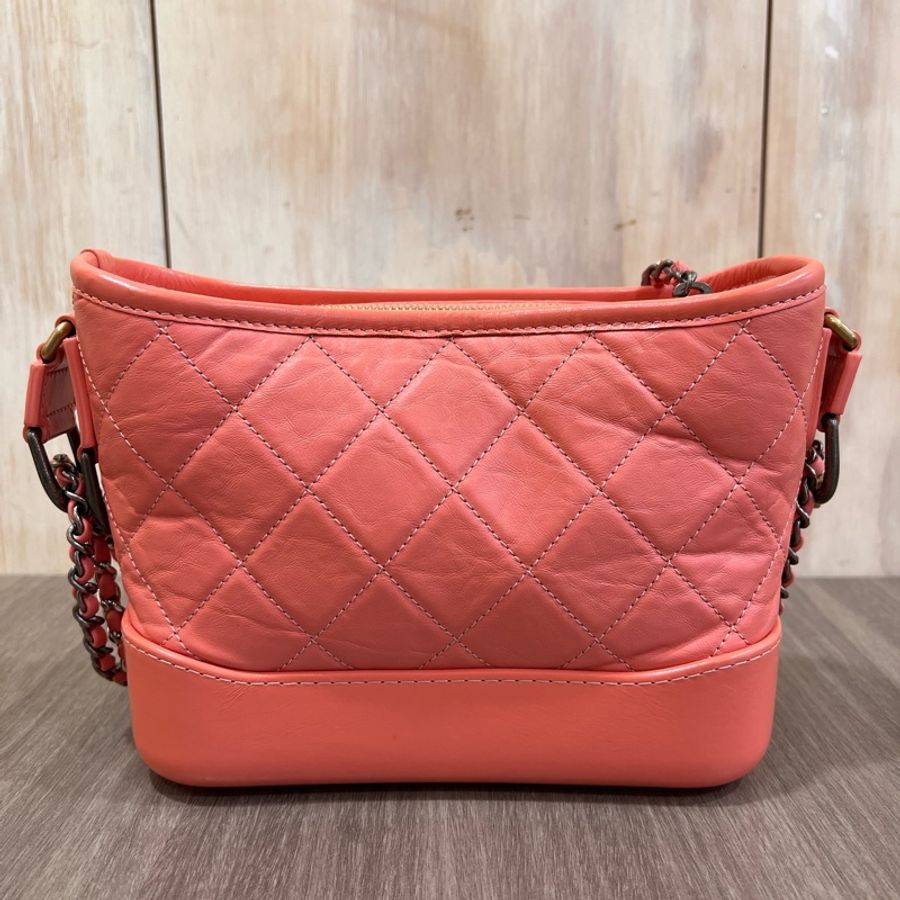 Chanel A91810 珊瑚粉 橘粉色 金釦 銀釦 Mini Gabrielle 流浪包 肩背包 斜背包-3