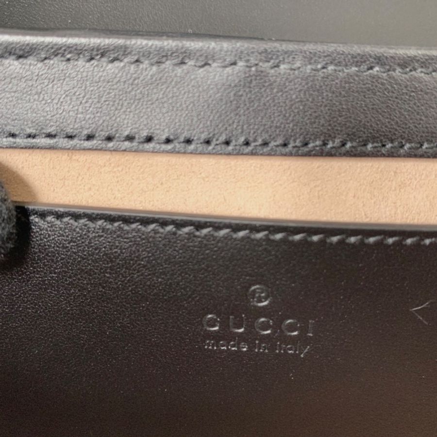 GUCCI 全新Marmont小型黑銀肩揹包-12