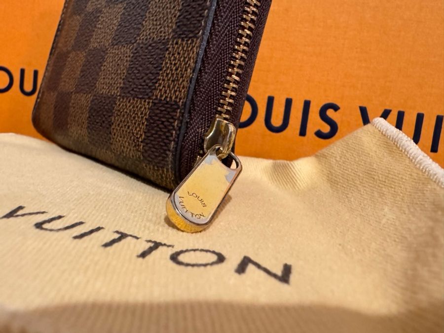 『寬寬二手』LV 咖啡色棋盤格 LOUIS VUITTON 拉鏈 零錢包 N63070-5