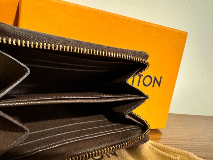『寬寬二手』LV 咖啡色棋盤格 LOUIS VUITTON 拉鏈 零錢包 N63070-8