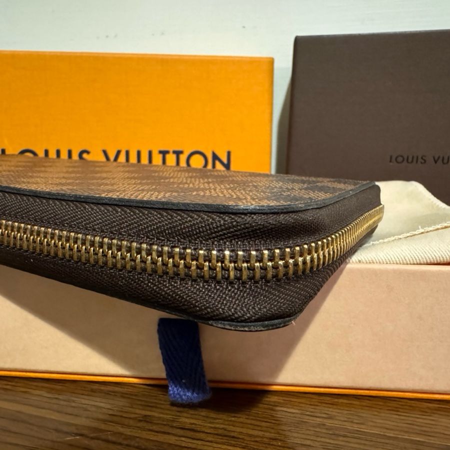 『寬寬二手』LV 咖啡色棋盤格 LOUIS VUITTON 拉鏈 零錢包 N63070-9