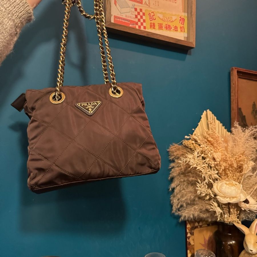 Prada Tesuto Nylon Bag 降落傘尼龍料鏈條兩用袋-4