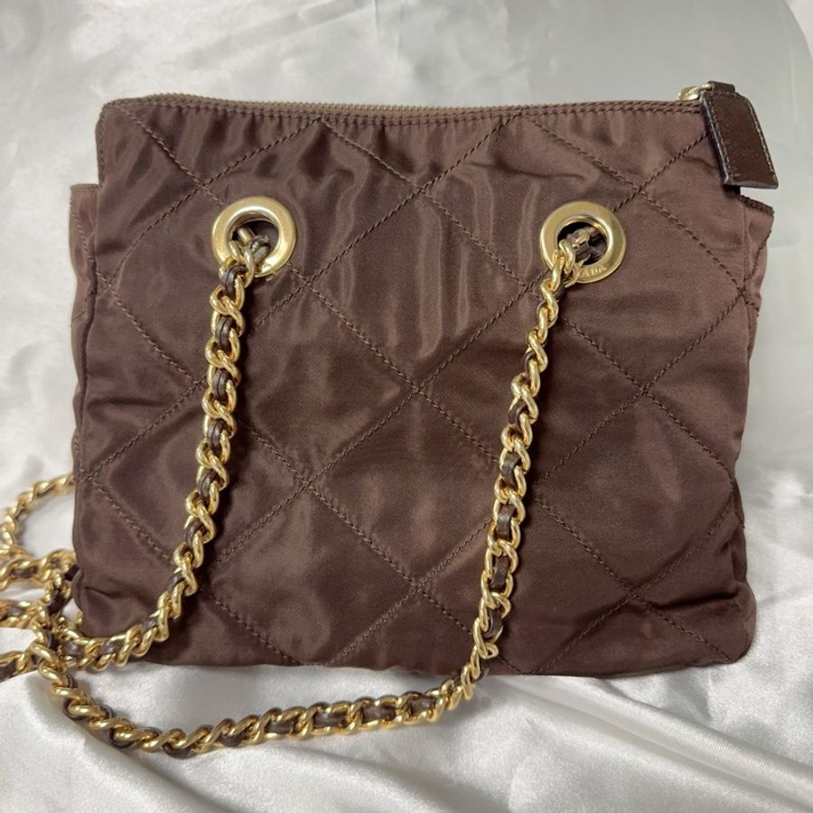 Prada Tesuto Nylon Bag 降落傘尼龍料鏈條兩用袋-9
