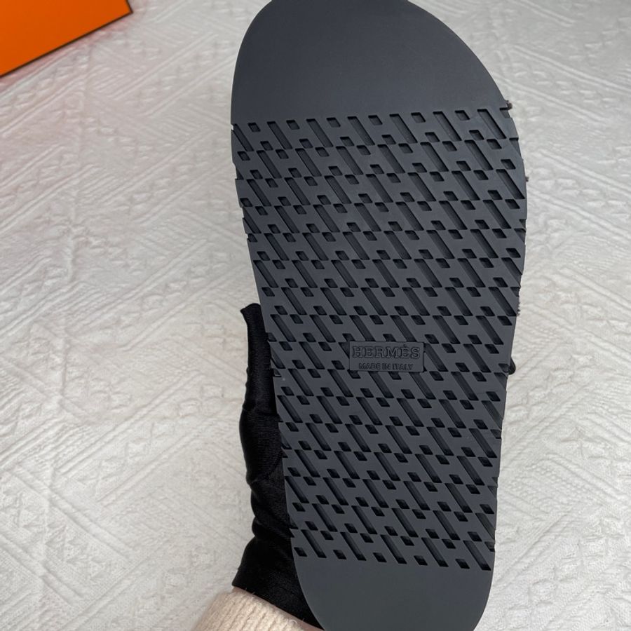 全新愛馬仕HERMES 二舅拖鞋 最新款 拼色帆布-8