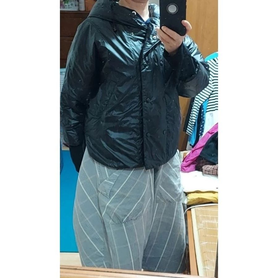 MOMA專櫃品牌女裝防風舖棉連帽外套二手-4
