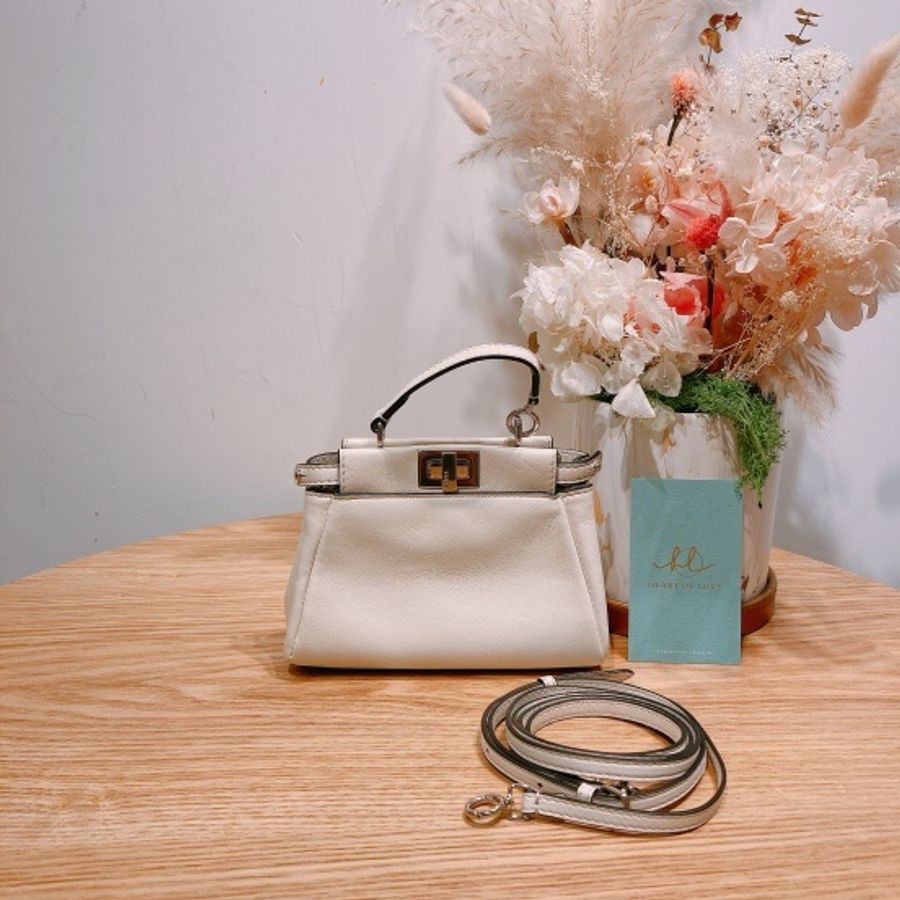 FENDI 芬迪超級迷你兩用包包MICRO PEEKABOO NAPPA SHINY-0